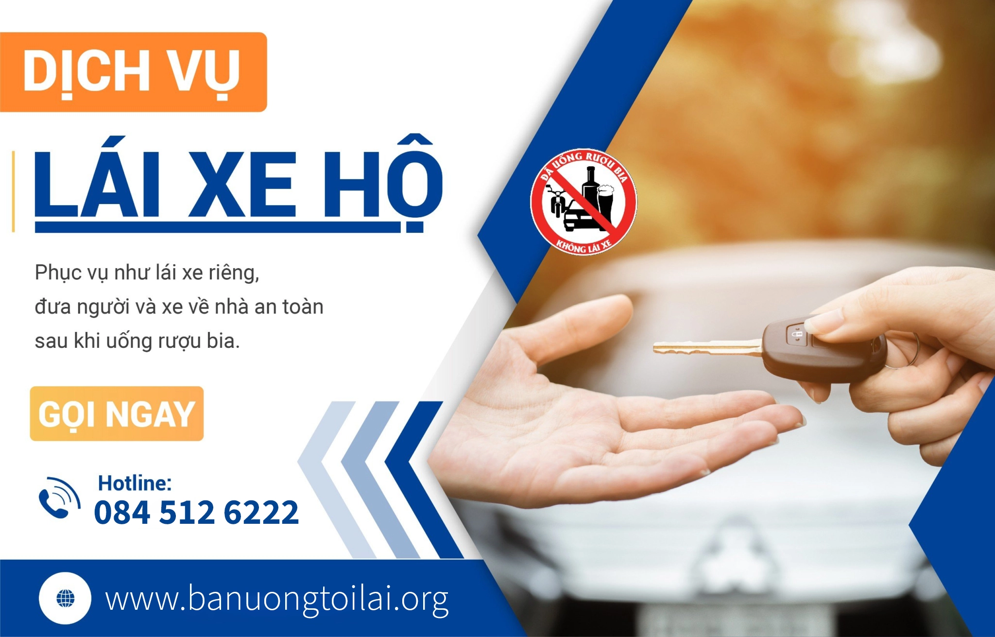 Bạn Uống Tôi Lái đưa người say về nhà và tài xế không còn nỗi lo bị phạt nồng độ cồn.